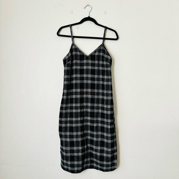 Lira Black and White gingham spaghetti Dress woman’s medium - Picture 1 of 12